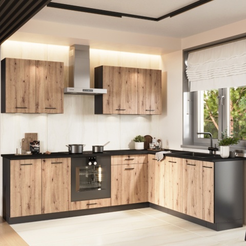 Zestaw mebli kuchennych ANIKA 2.00 / 2.60 kolor dąb artisan