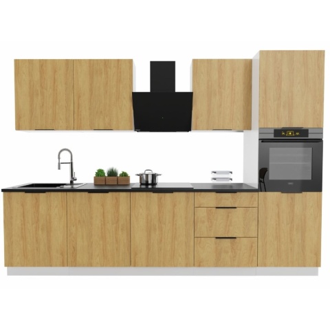 Zestaw mebli kuchennych BONO 3.00 kolor dąb hicora naturalna