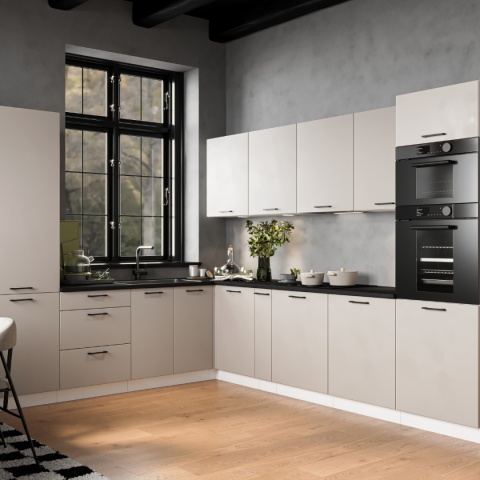 Zestaw mebli kuchennych DENIS 2.60 / 1.70 kolor beżowy mat