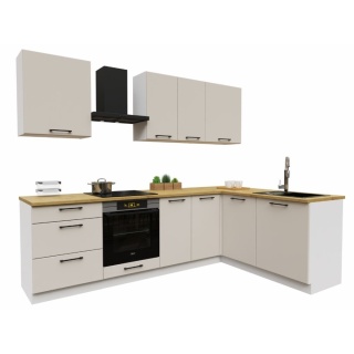 Zestaw mebli kuchennych DENIS 2.60 / 1.70 kolor beżowy mat