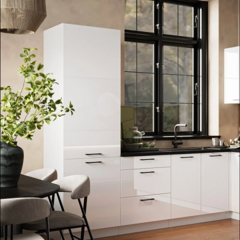 Zestaw mebli kuchennych DENIS 2.60 / 1.70 kolor biały połysk