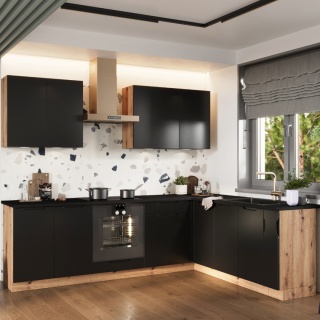 Zestaw mebli kuchennych ISABEL 2.00 / 2.60 kolor czarny groszek