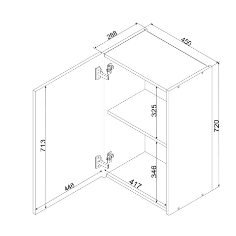 Szafka kuchenna górna 45 cm ANIKA dąb artisan