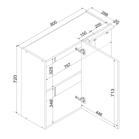 Szafka kuchenna górna 80 cm narożna GIANNA biała alaska