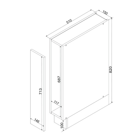 Szafka kuchenna dolna 15 cm z koszem CARGO GIANNA biała alaska