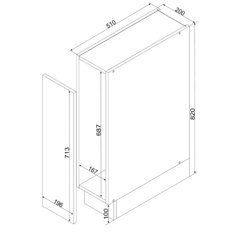Szafka kuchenna dolna 20 cm z koszem CARGO ANIKA dąb artisan