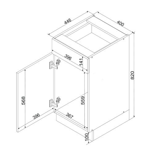 Szafka kuchenna dolna 40 cm z szufladą ANIKA dąb artisan