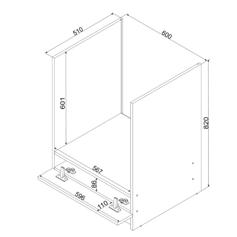 Szafka kuchenna dolna pod piekarnik 60 cm ANIKA grafit