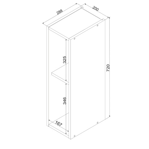 Szafka kuchenna górna 20 cm z otwartą półką ANIKA grafit