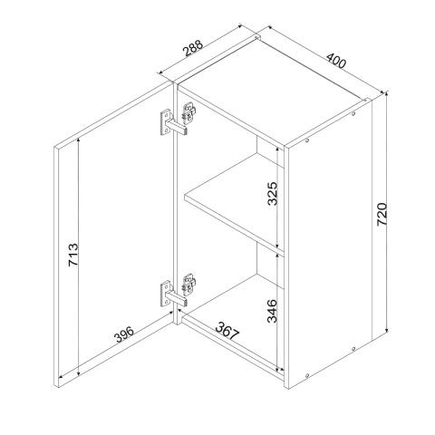 Szafka kuchenna górna 40 cm ANIKA dąb artisan