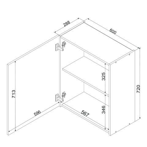 Szafka kuchenna górna 60 cm ANIKA grafit