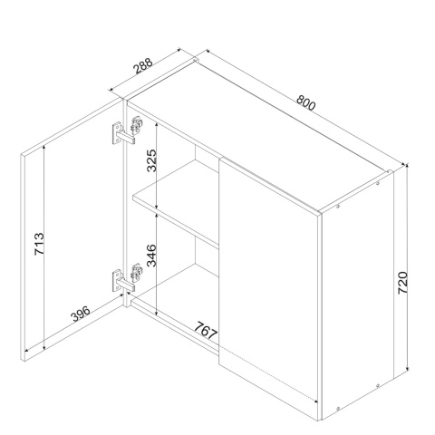 Szafka kuchenna górna 80 cm ANIKA grafit
